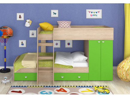 Детская двухъярусная кровать Golden Kids-2, спальные места 200х90 см